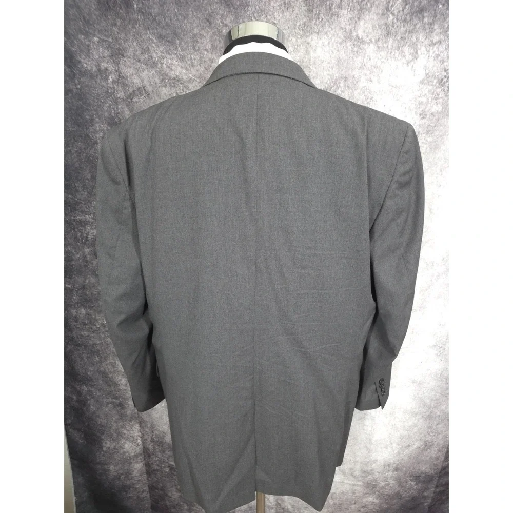 Jos A Bank Blazer Jacket Mens 46L Gray‎ 2 Buttons Wool Sports Coat Vented